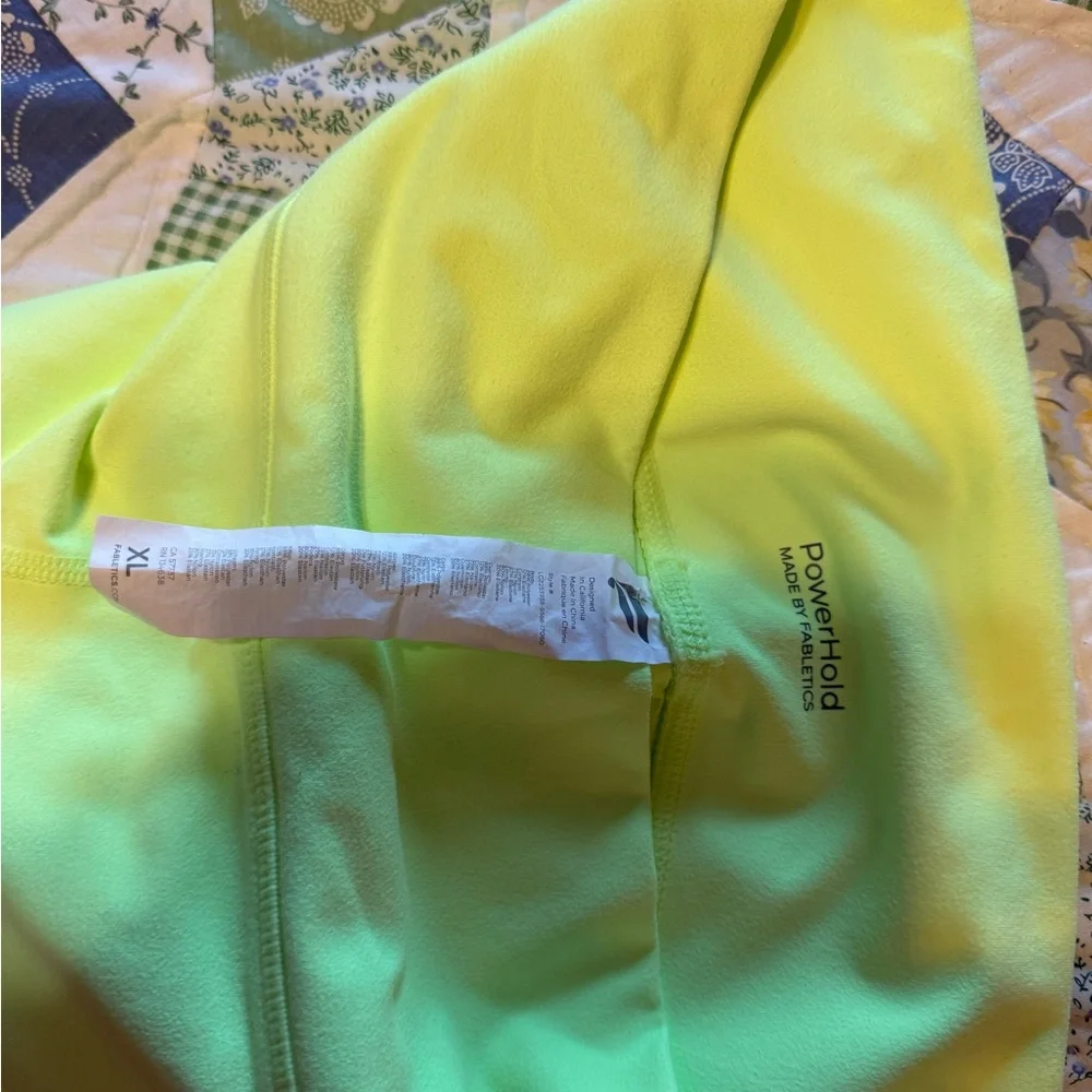 Fabletics Neon Yellow PowerHold Leggings - Picture 2 of 2